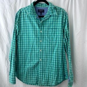 American Eagle Outfitters Teal Plaid Button Down Shirt
